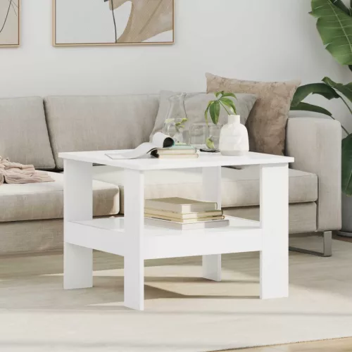 vidaXL Dohányzóasztal Fehér 57 x 55 x 45 cm Faanyag