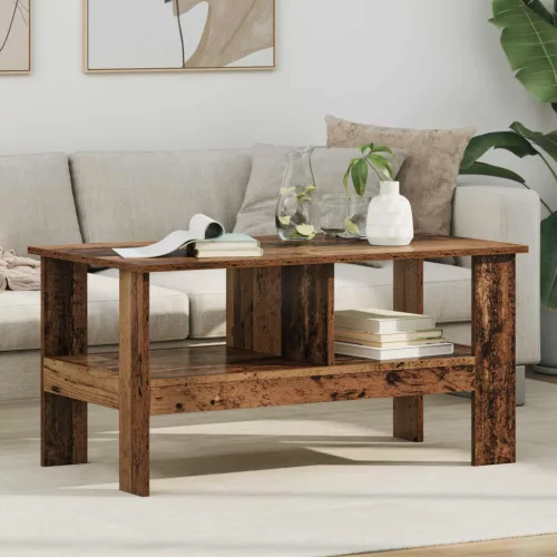vidaXL Dohányzóasztal Öreg fa 90 x 50 x 45 cm Faanyag