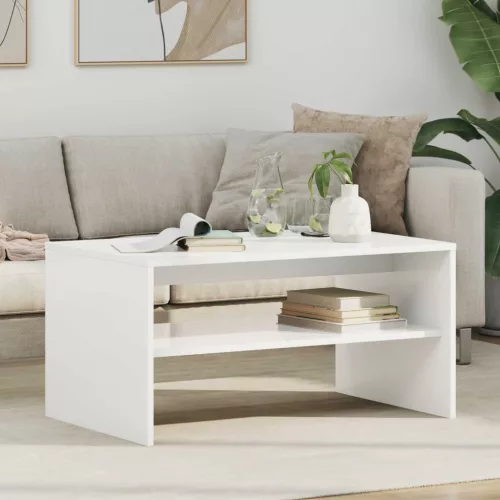vidaXL Dohányzóasztal Fehér 80 x 50 x 40 cm Faanyag