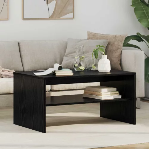 vidaXL Dohányzóasztal Fekete tölgy 80 x 50 x 40 cm Faanyag