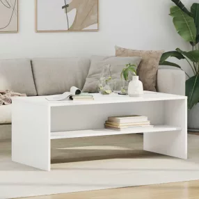 vidaXL Dohányzóasztal Fehér 100 x 50 x 40 cm Faanyag