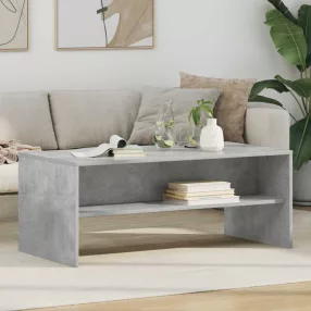   vidaXL Dohányzóasztal Beton Szürke 100 x 50 x 40 cm Faanyag