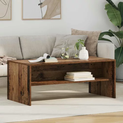 vidaXL Dohányzóasztal Öreg fa 100 x 50 x 40 cm Faanyag