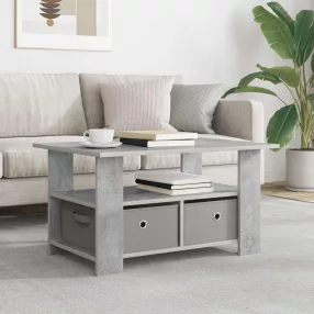   vidaXL Dohányzóasztal fiókkal Beton Szürke 77 x 55 x 42 cm Faanyag
