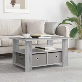   vidaXL Dohányzóasztal fiókkal Szürke Sonoma 77 x 55 x 42 cm Faanyag