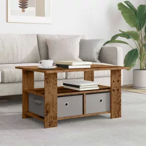   vidaXL Dohányzóasztal fiókkal Öreg fa 77 x 55 x 42 cm Faanyag