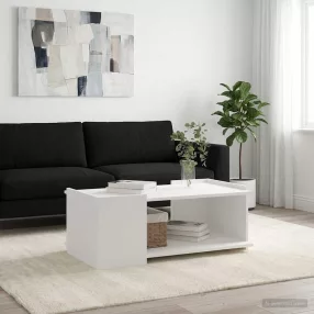 vidaXL Dohányzóasztal Fehér 90 x 50 x 33 cm Szerelt Fa