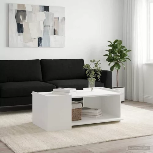 vidaXL Dohányzóasztal Fehér 90 x 50 x 33 cm Szerelt Fa