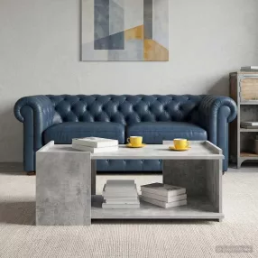   vidaXL Dohányzóasztal Betonszürke 90 x 50 x 33 cm Szerelt Fa