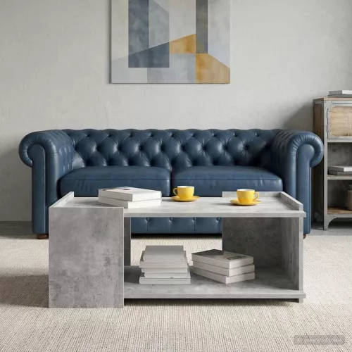 vidaXL Dohányzóasztal Betonszürke 90 x 50 x 33 cm Szerelt Fa