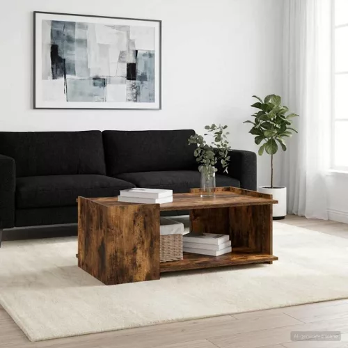 vidaXL Dohányzóasztal Füstös Tölgy 90 x 50 x 33 cm Szerelt Fa