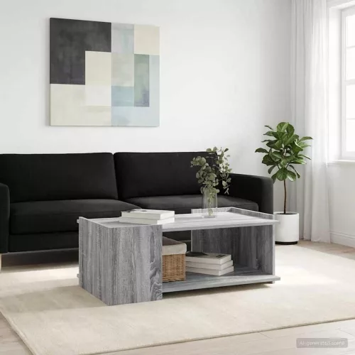 vidaXL Dohányzóasztal Szürke Sonoma 90 x 50 x 33 cm Szerelt Fa