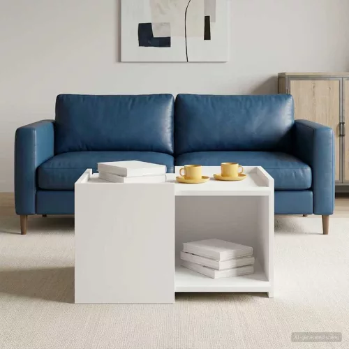 vidaXL Dohányzóasztal Fehér 50,5 x 50 x 33 cm Szerelt Fa