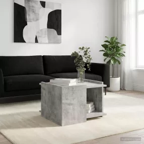   vidaXL Dohányzóasztal Betonszürke 50,5 x 50 x 33 cm Szerelt Fa