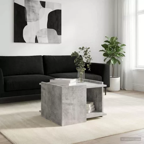 vidaXL Dohányzóasztal Betonszürke 50,5 x 50 x 33 cm Szerelt Fa