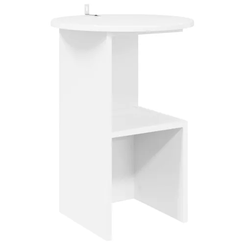 vidaXL Oldal asztal Fehér Ø 39,5 x 55 cm Szerelt Fa