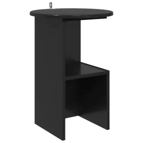 vidaXL Oldal asztal Fekete Tölgy Ø 39,5 x 55 cm Szerelt Fa