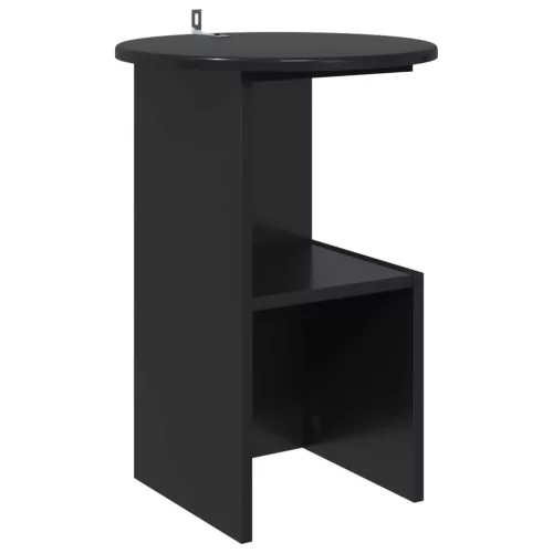 vidaXL Oldal asztal Fekete Tölgy Ø 39,5 x 55 cm Szerelt Fa