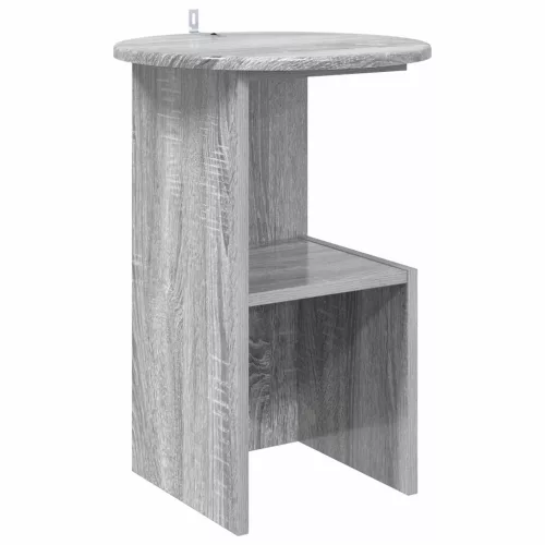 vidaXL Oldal asztal Szürke Sonoma Ø 39,5 x 55 cm Szerelt Fa
