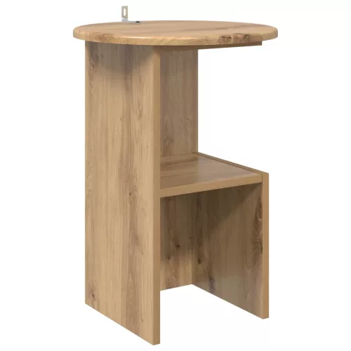 vidaXL Oldal asztal Kézműves Tölgy Ø 39,5 x 55 cm Szerelt Fa