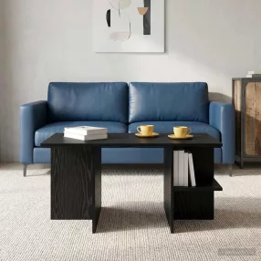   vidaXL Dohányzóasztal Fekete Tölgy 87 x 50 x 45 cm Mérnöki fa