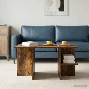   vidaXL Dohányzóasztal Füstölt Tölgy 87 x 50 x 45 cm Mérnöki fa