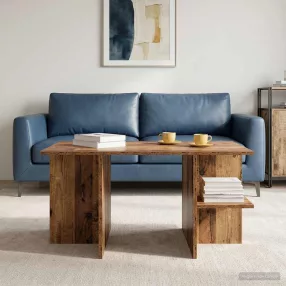   vidaXL Dohányzóasztal Antik Fa 87 x 50 x 45 cm Mérnöki fa