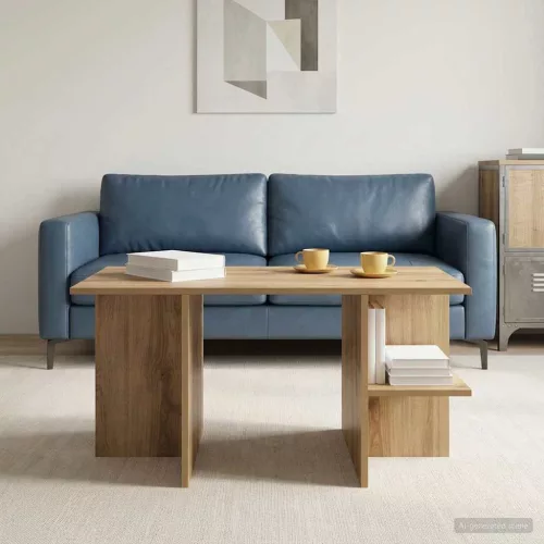 vidaXL Dohányzóasztal Kézműves Tölgy 87 x 50 x 45 cm Mérnöki fa