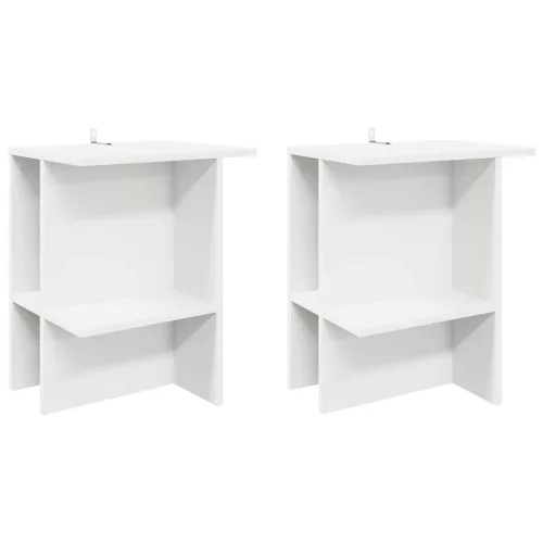 vidaXL Dohányzóasztal 2 pcs Fehér 40 x 30 x 49 cm Szerelt Fa