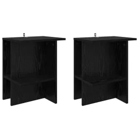   vidaXL Dohányzóasztal 2 pcs Fekete Tölgy 40 x 30 x 49 cm Szerelt Fa