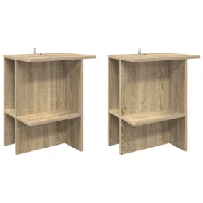   vidaXL Dohányzóasztal 2 pcs Sonoma Tölgy 40 x 30 x 49 cm Szerelt Fa