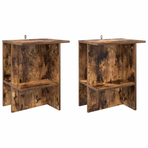 vidaXL Dohányzóasztal 2 pcs Füstös Tölgy 40 x 30 x 49 cm Szerelt Fa