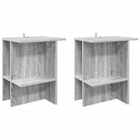   vidaXL Dohányzóasztal 2 pcs Szürke Sonoma 40 x 30 x 49 cm Szerelt Fa
