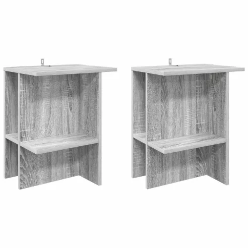 vidaXL Dohányzóasztal 2 pcs Szürke Sonoma 40 x 30 x 49 cm Szerelt Fa