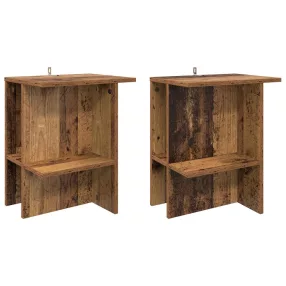   vidaXL Dohányzóasztal 2 pcs Antik Fa 40 x 30 x 49 cm Szerelt Fa