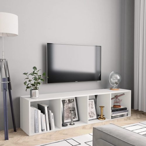 fehér könyv-/TV-szekrény 143 x 30 x 36 cm
