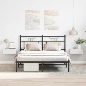   2 db fehér szerelt fa függő éjjeliszekrény 40 x 30 x 15 cm