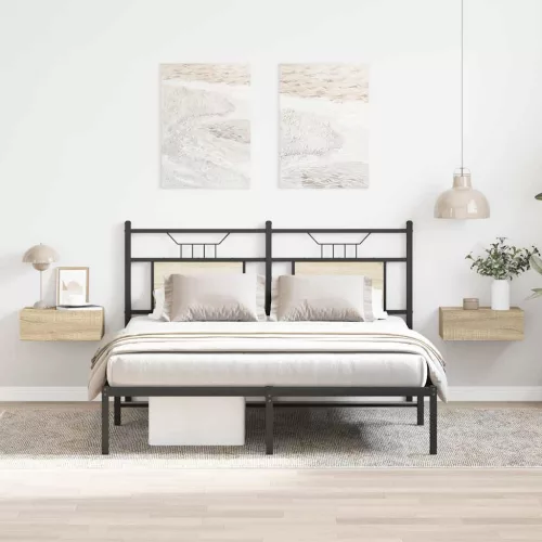 2 db sonoma tölgy szerelt fa függő éjjeliszekrény 40x30x15 cm