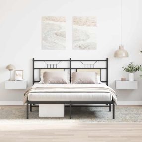   2 db magasfényű fehér szerelt fa függő éjjeliszekrény 40x30x15