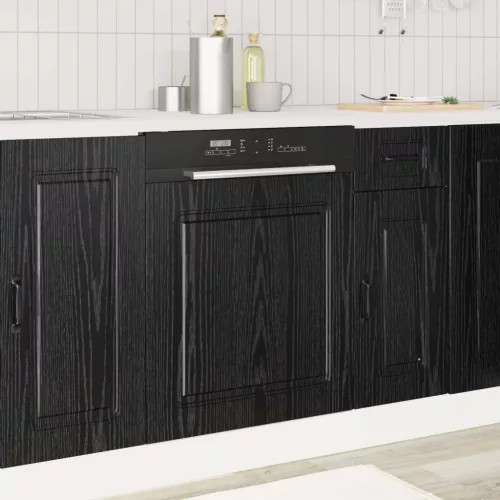 vidaXL Mosogatógép panel Kalmar Fekete tölgy 60 x 1,5 x 57 cm Faanyag