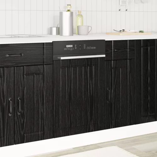 vidaXL Mosogatógép panel ajtóval Lucca Fekete Tölgy 45 x 1,5 x 57 cm