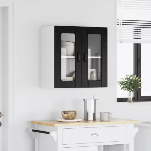 vidaXL Mosogatógép panel Lucca Fekete Tölgy 60 x 31 x 60 cm Szerelt Fa