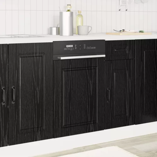 vidaXL Mosogatógép panel ajtóval Fekete tölgy 45 x 1,5 x 57 cm Faanyag