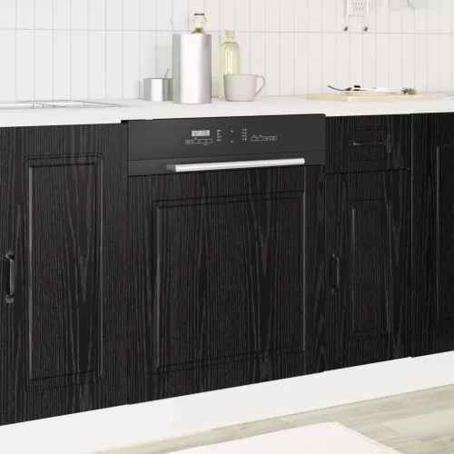 vidaXL Mosogatógép panel ajtóval Fekete tölgy 60 x 1,5 x 57 cm Faanyag