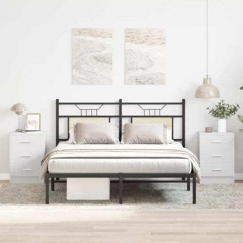 2 db fehér szerelt fa éjjeliszekrény 38 x 35 x 56 cm