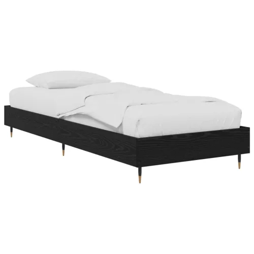 vidaXL Ágykeret Fekete Tölgy 80 x 200 cm Szerelt Fa