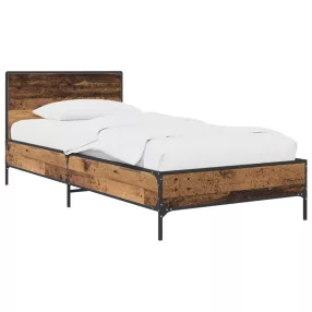 vidaXL Ágykeret támlával Antik Fa 80 x 200 cm Szerelt Fa