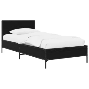   vidaXL Ágykeret támlával Fekete Tölgy 80 x 200 cm Szerelt Fa