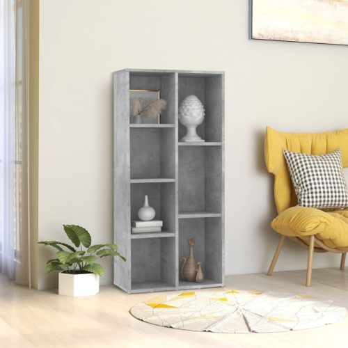 betonszürke szerelt fa könyvszekrény 50 x 25 x 106 cm