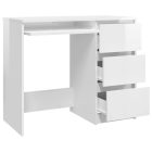 fehér magasfényű szerelt fa íróasztal 90 x 45 x 76 cm